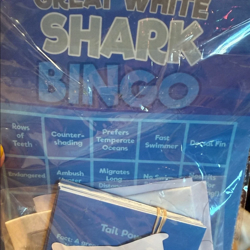 Great White Shark Bingo Game - Blue